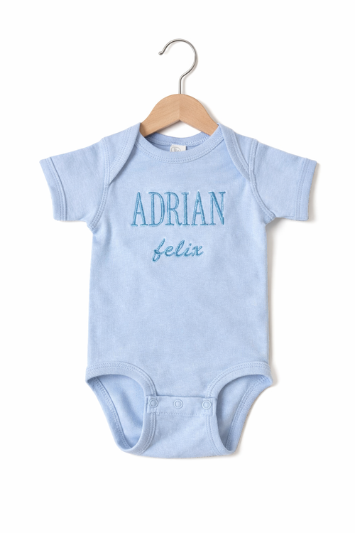 Blue Baby Onesie – Custom Embroidered